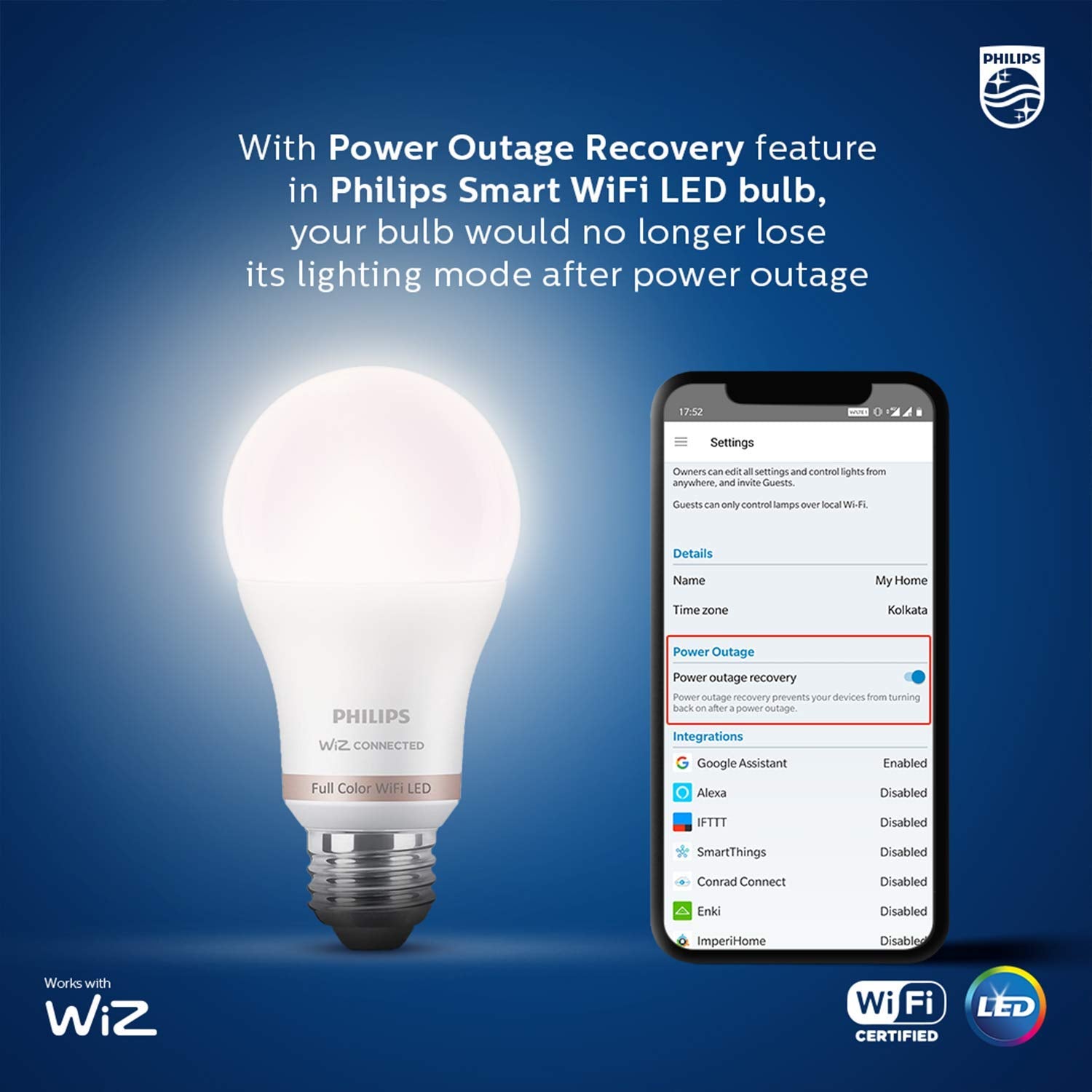Philips Smart Wi-Fi LED Bulb (E27)