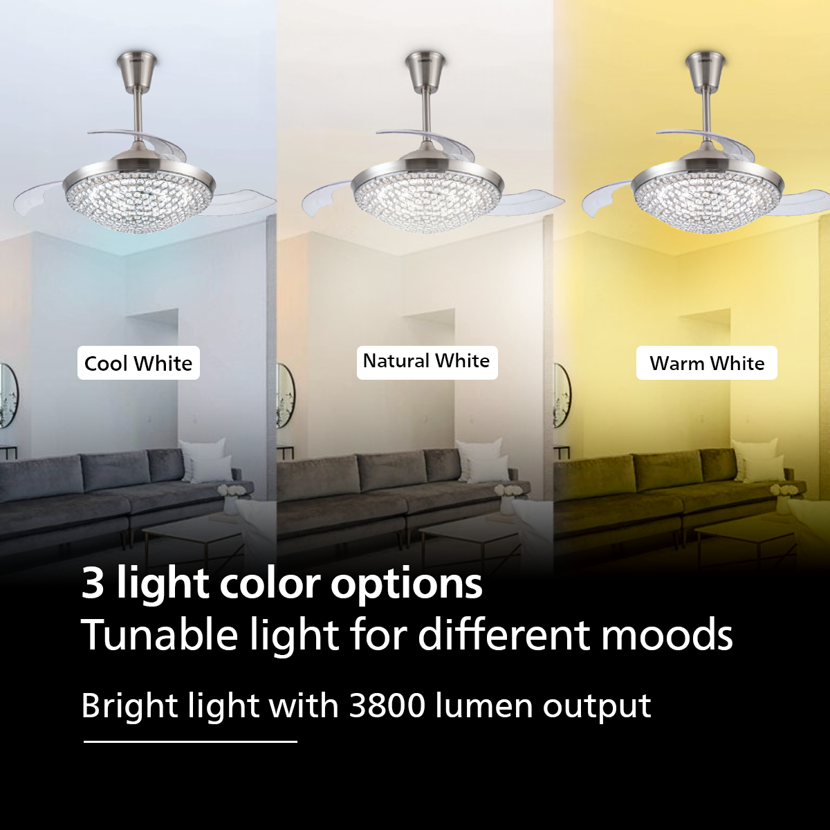 Philips Crysta Chandelier with Fan