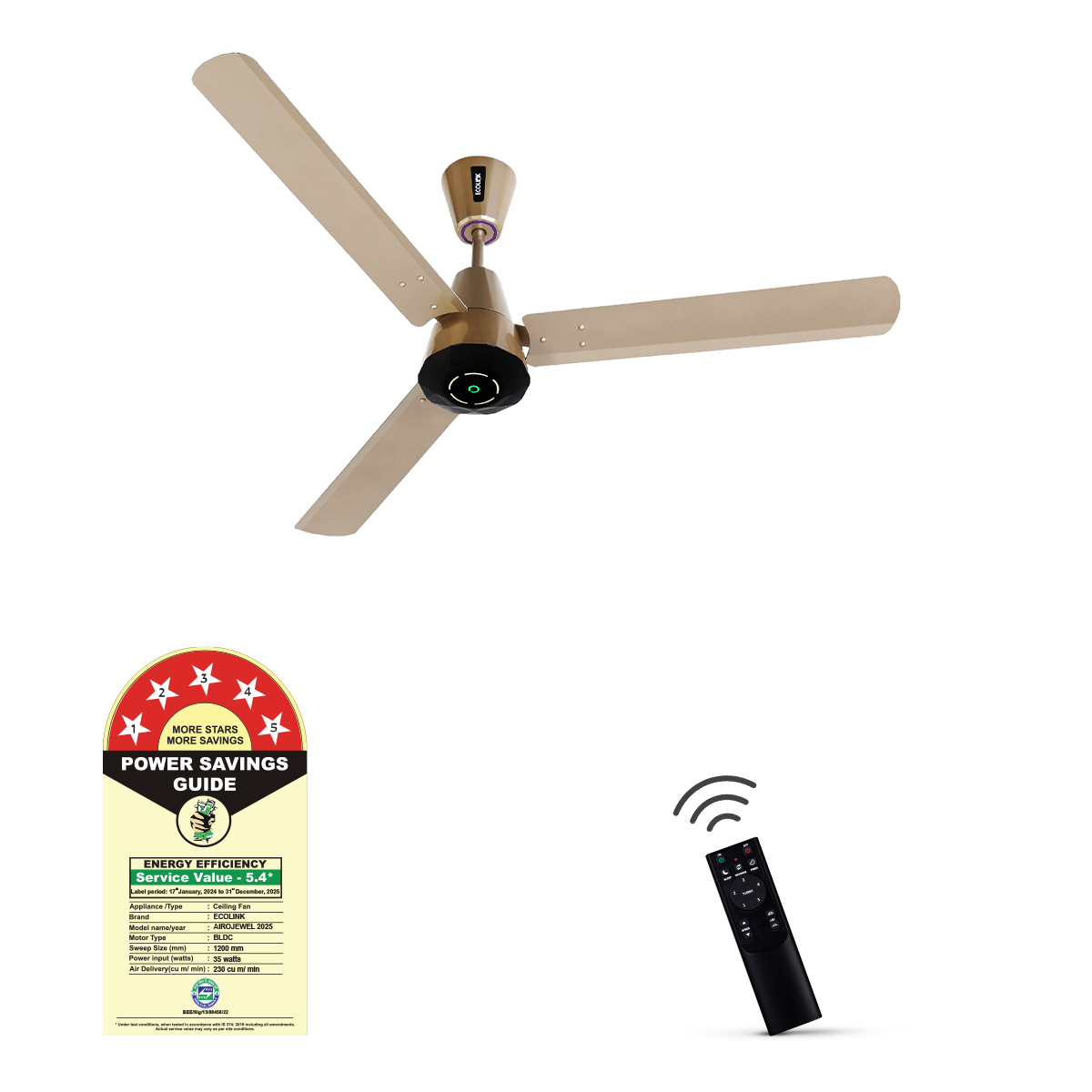 Ecolink AiroJewel BLDC Smart Ceiling Fan