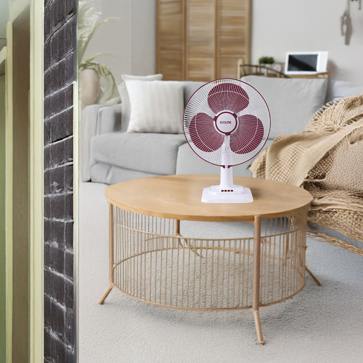 EcoLink Cruiser Neo Table Fan (Maroon)