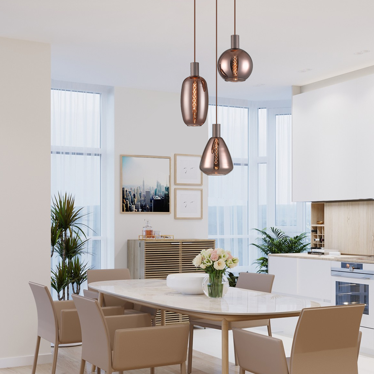 Philips Gaze Expresso 3 Head Suspended Chandelier