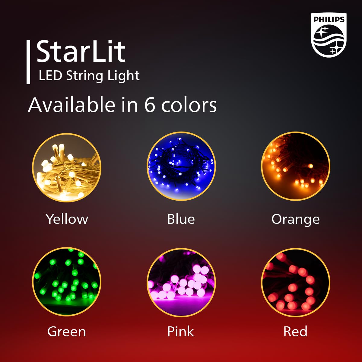 Philips StarLit Red String Light