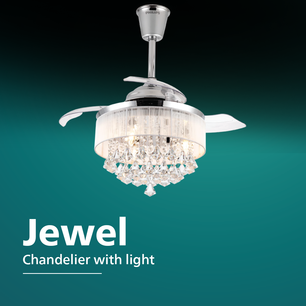 Philips Jewel Chandelier with Fan