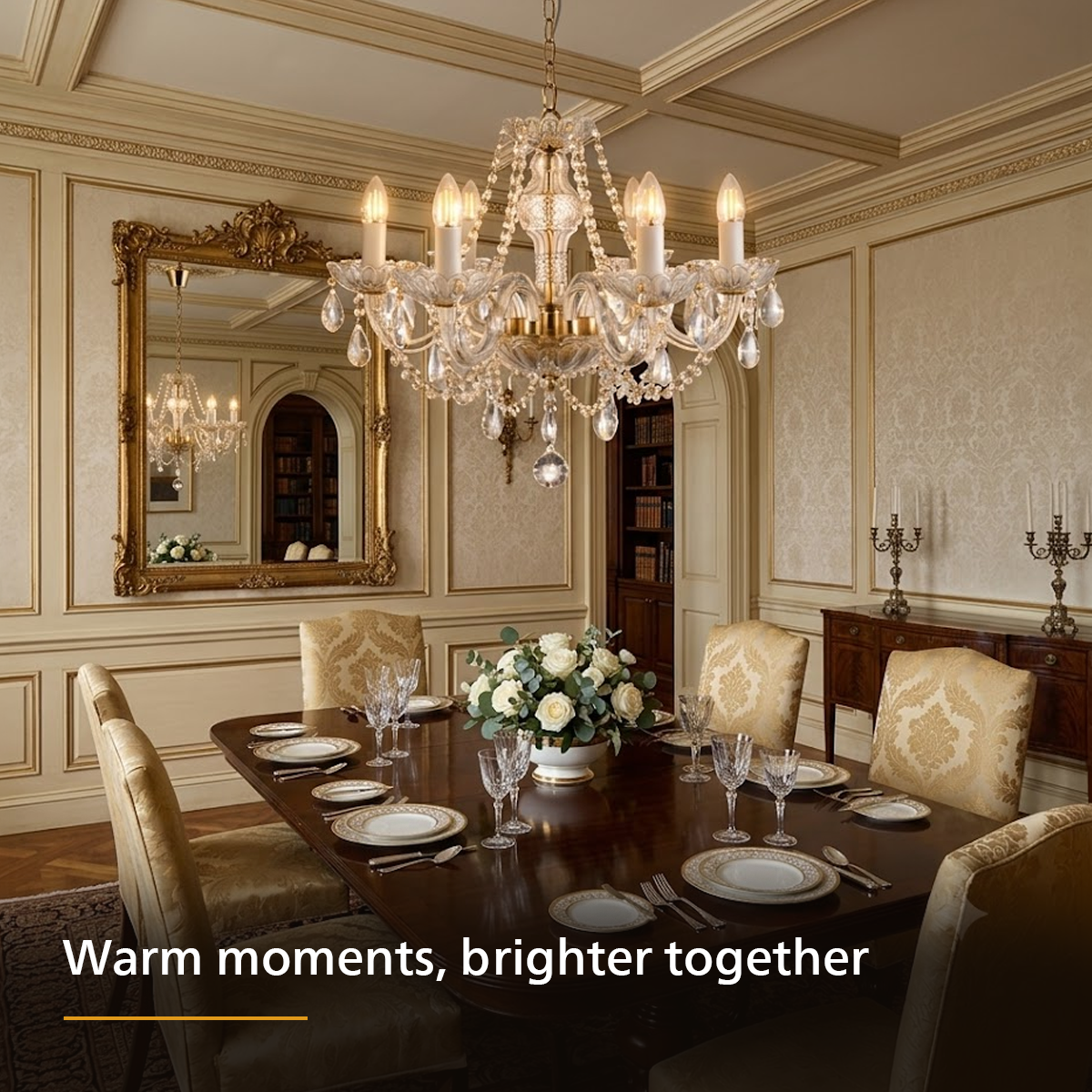 Philips 6 Head Majesté Crystal Chandelier