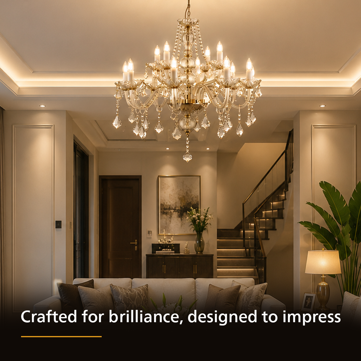 Philips 12 Head Majesté Crystal Chandelier