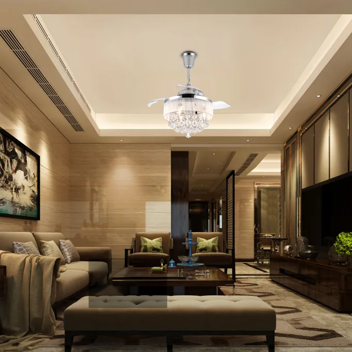 Philips Jewel Chandelier with Fan