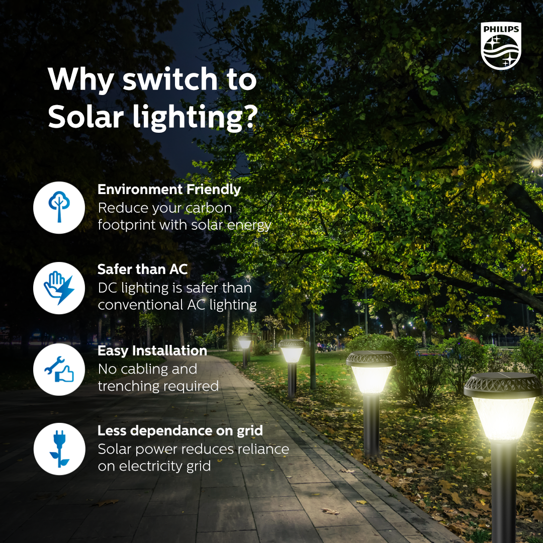 Philips Essential Bright Solar Bollard light (Square)