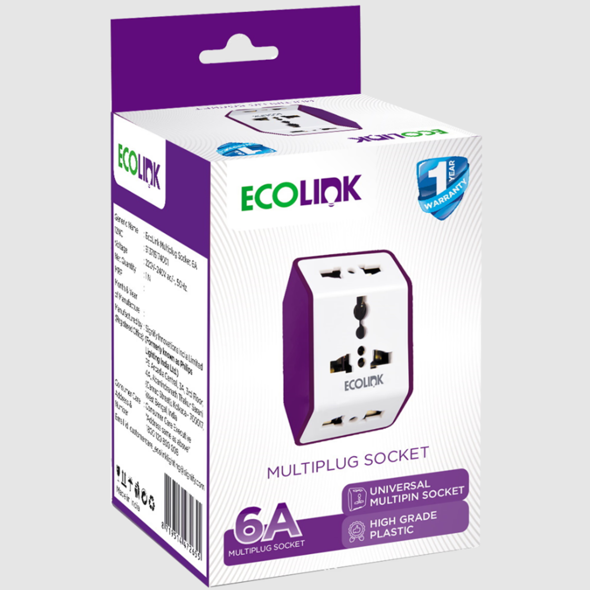 EcoLink Multiplug Socket 6A