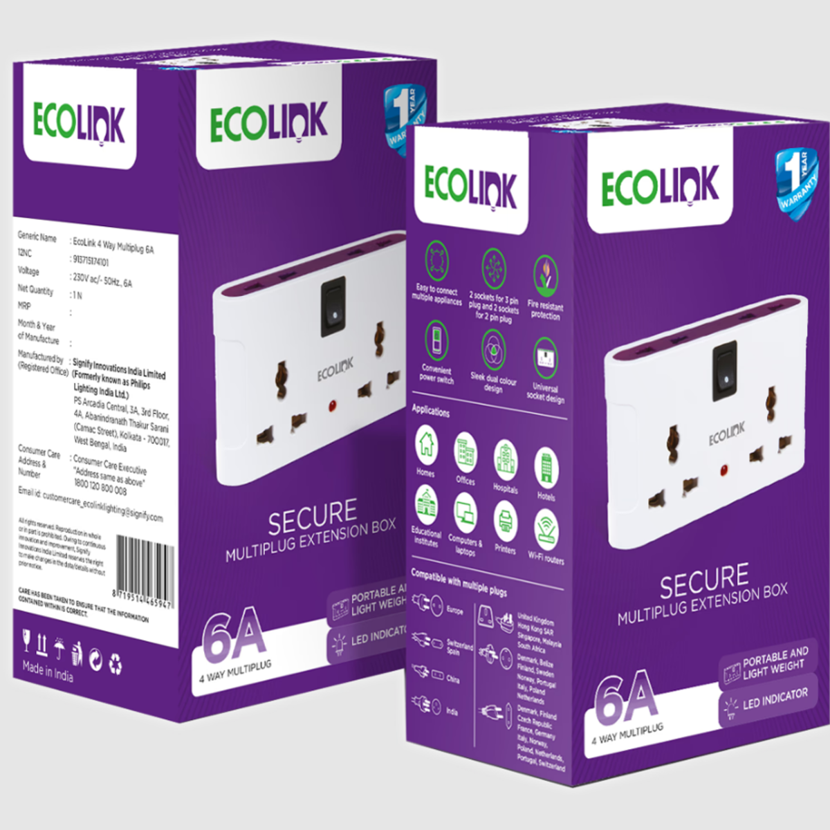 EcoLink 4 way Multiplug 6A